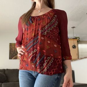 Lucky Brand Beaded Blouse